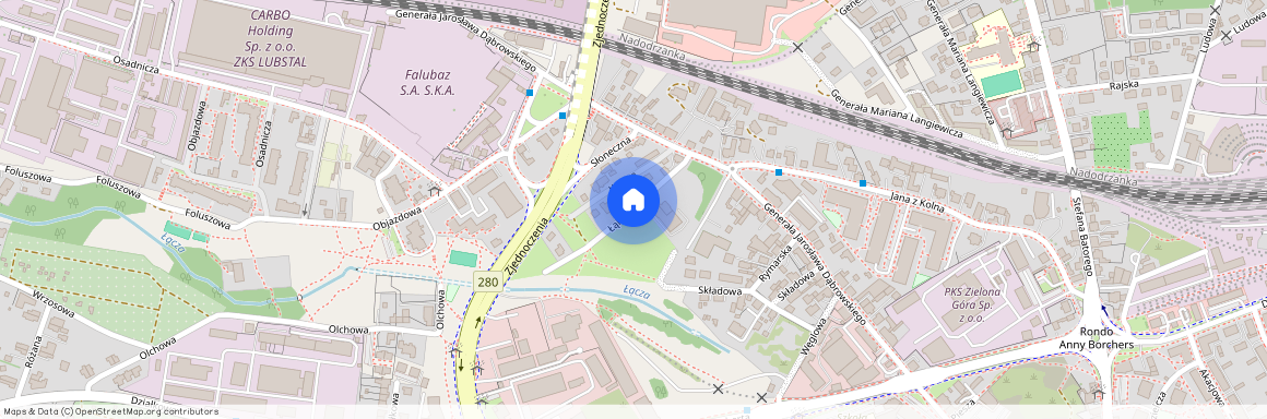 ul. Łąkowa, Centrum, Zielona Góra, lubuskie