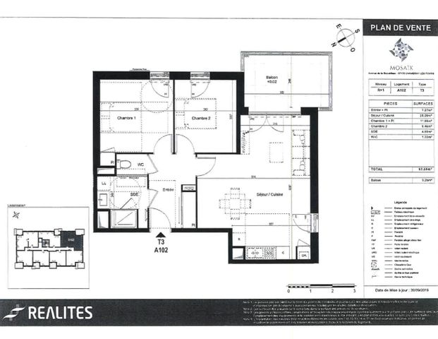 location Appartement T3 DE 62.68m² À CHAMBRAY LES TOURS - Photo 1