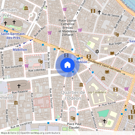 Appartement à louer Carrefour de l'Odeon, Paris 6ème