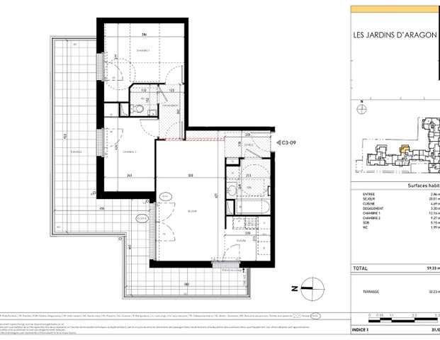Appartement Villejuif 3 pièce(s) 59.33 m2 - Photo 1