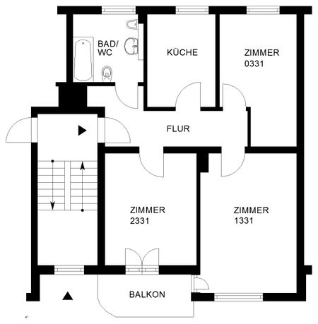 Zimmer 17,05 m² mit Balkon innerhalb einer 3er-WG // 2.OG rechts, Zimmer 1331 - Foto 5