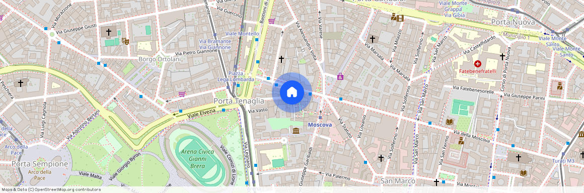 Milano, Via della Moscova - Porta Tenaglia