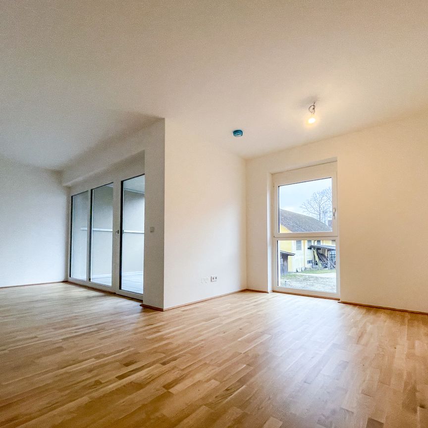 Geförderte 2-Zimmer-Wohnung mit Tiefgaragenparkplatz und Loggia in Gallspach. Erstbezug! - Foto 1