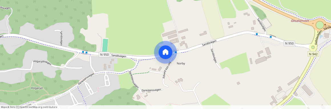 Sandövägen, Vallda