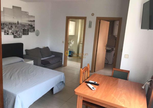 For rent MID SEASON from 01/09/2024 - 30/06/2025 studio on 1st line of beach in Benalmadena.-