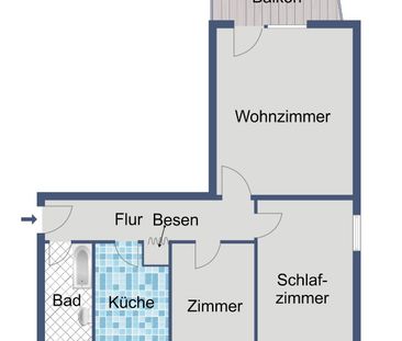 3-Zimmer-Wohnung mit Balkon in Niederrad! - Photo 2