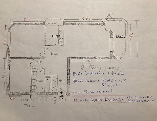 Wohnung nahe Detmolder Tor Paderborn, großer Zusatzkellerraum - Foto 1