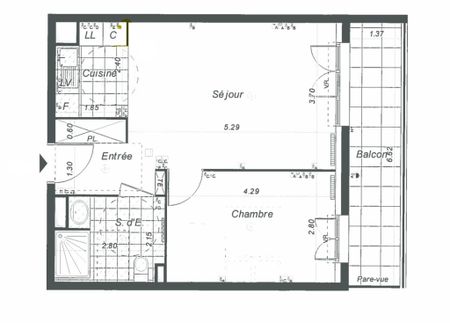 Location appartement 2 pièces, 45.15m², Lognes - Photo 2