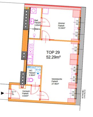 AUGARTEN-NÄHE, ERSTBEZUG, klimatisiertes 52 m2 Dachgeschoss, 2 Zimmer, Komplettküche, Duschbad, Parketten, Brigittenauer Lände - Photo 1