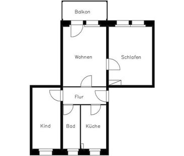 Helle 3 -Raumwohnung mit Tageslichtküche und Badewanne - Foto 1