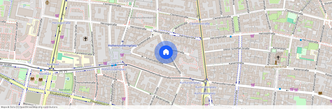 Fallmerayerstraße, 80796 München Schwabing-West ca. 2, 9 km north of Munich-center