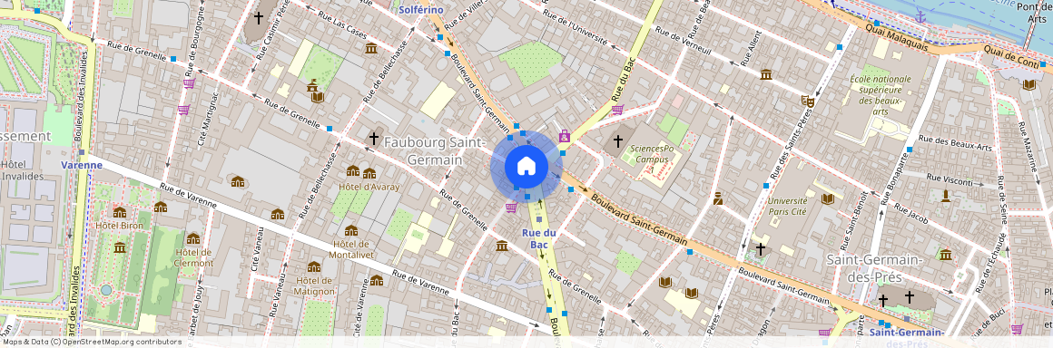 Rue Paul Louis Courier et Rue du Bac 75007 Paris (7e arrondissement)