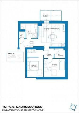 Erstbezug – geförderte Miete – Kolonieweg – 70m² – 3 Zimmer - Photo 5