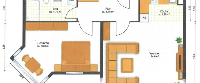 Charmante 2-Raum-Wohnung mit Einbauküche in der südlichen Innenstadt - Foto 1