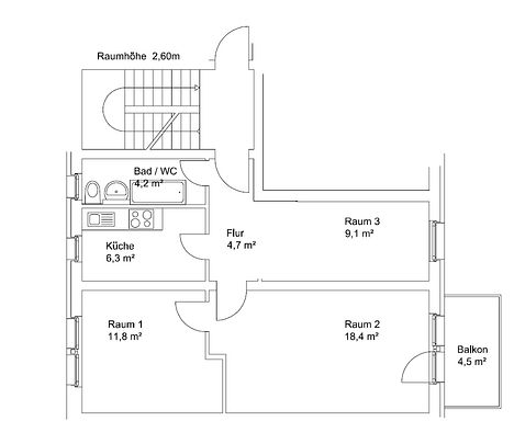 Möblierte 2,5 Raumwohnung mit Balkon! - Photo 1