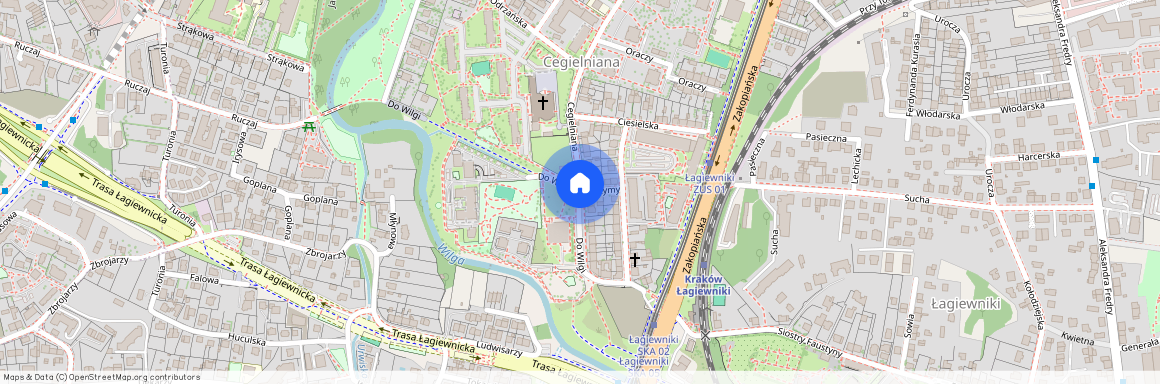 ul. Do Wilgi, Cegielniana, Łagiewniki-Borek Fałęcki, Kraków, małopolskie