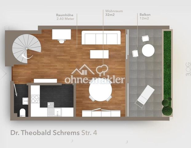 Auf zwei Etagen: Terrassen-Wohnung in Villenviertel Regensburg - Foto 1