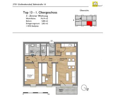 Schöne Balkonwohnung im 1. Geschoss mit Lift - Foto 3
