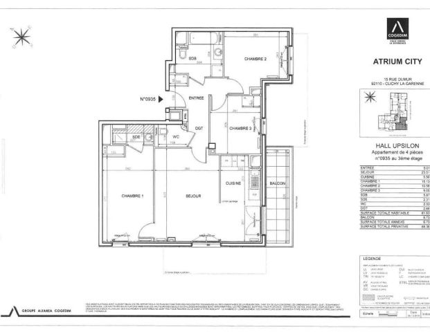 location Appartement T4 DE 82.11m² À CLICHY - Photo 1