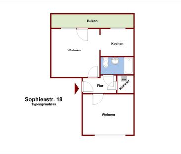 Sanierte 2 Raum-Wohnung mit Balkon und Badewanne - Photo 6