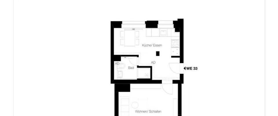 1-Zimmer-Wohnung 37 mit Einbauküche,Keller,Balkon,sehr Zentral - Photo 1