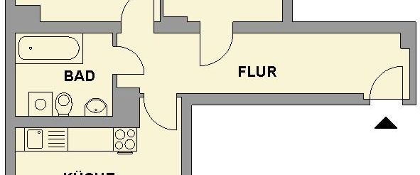 Bezugsfertige 2-Raum-Wohnung mit Wanne - Foto 1