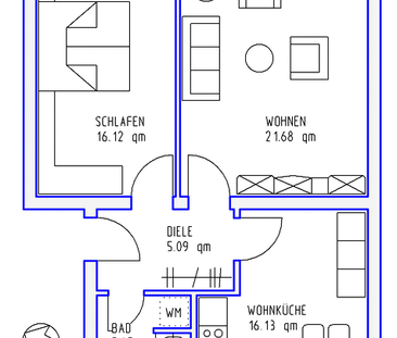 2 Zimmer, Küche, Bad, Balkon, 2.OG rechts - Photo 1