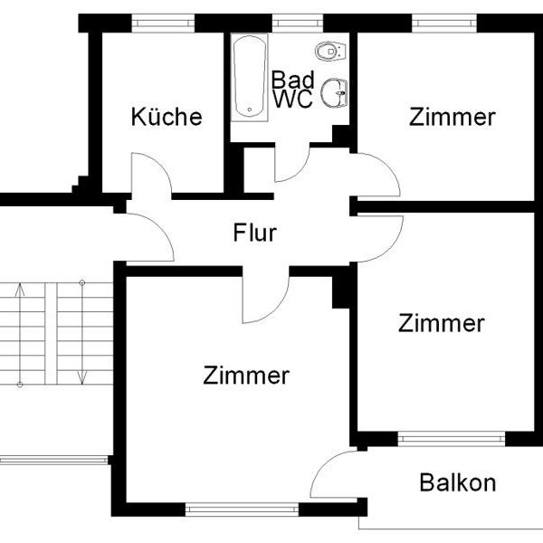 Renovierte 3-Zimmer-Wohnung mit Balkon und Einbauküche! - Photo 1