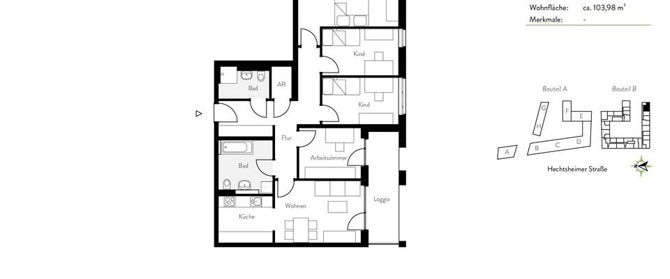 Für Familie oder WG! Clever geschnittene 5-Zimmer-Wohnung mit Loggia! - Photo 1