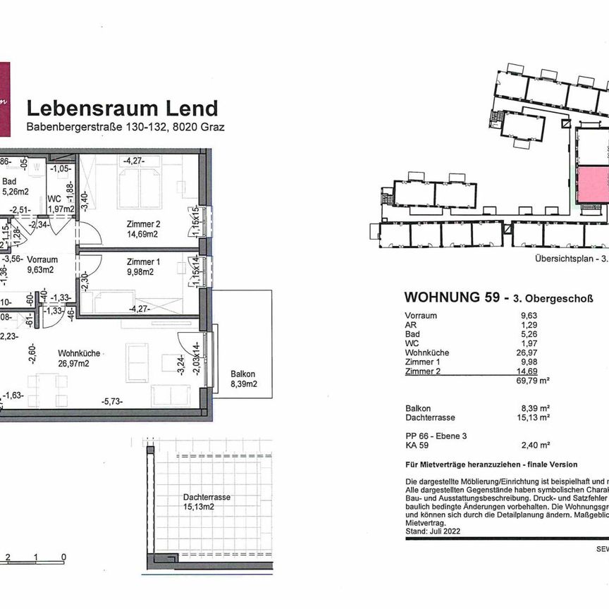 Provisionsfrei !!! Lebensraum Lend - Generationenwohnhaus Babenbergerstraße 130, 3-Zimmer-Wohnung mit Balkon, Top 059 [GF,BS] - Photo 1