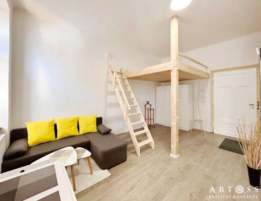 Pronájem útulného, plně zařízeného studia (1+kk, 23 m - Fotografie 1