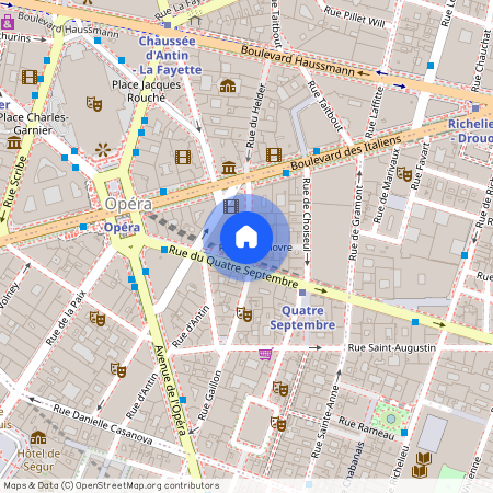 Rue de la Michodière et Rue d'Antin 75002 Paris (2e arrondissement)