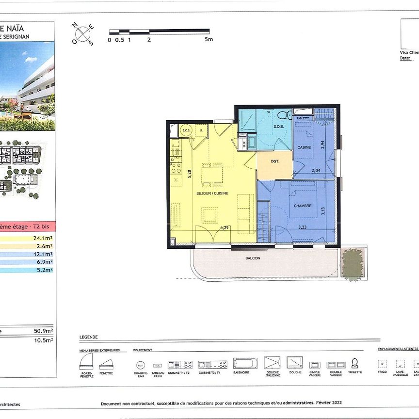 Sérignan - T2 + cabine - 50.90 m² - Photo 2