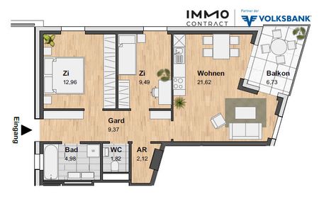 1 MONAT MIETFREI 3-ZI. WOHNUNG MIT LOGGIA UND TOPAUSSTATTUNG IM NEUEN REININGHAUS - Foto 2