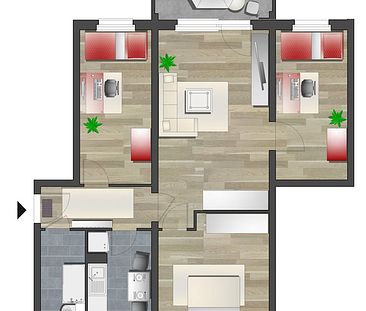 Schön gelegene 4-Raum-Wohnung mit Balkon - Foto 6