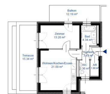 Traumhafte Neubau 2-Zimmerwohnung mit großer Sonnenterrasse in Graz... - Photo 2