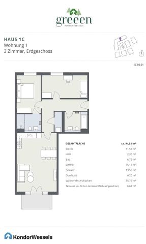 3-Zimmer-Neubauwohnung mit Terrasse & eigenem kleinen Garten - Photo 4