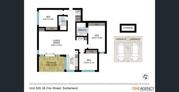 FIRST FLOOR & NEAR NEW THREE BEDROOM APARTMENT WITH STUDY NOOK & TWO CARSPACES - Photo 1