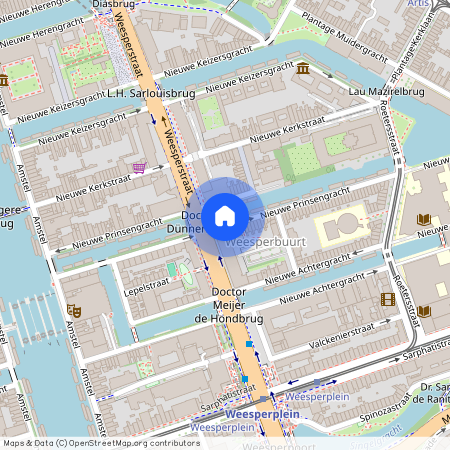 Weesperbuurt/Plantage, 1018 VS, Nieuwe Prinsengracht, Amsterdam