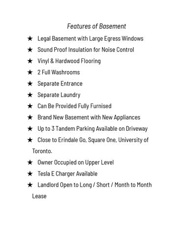 For Lease - 1390 Conliffe Court Unit# Legal Basement Unit, Mississauga, Ontario - Photo 3