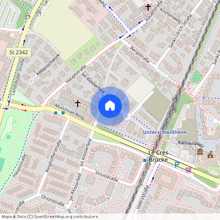 Pater-Kolbe-Straße, 85716 Unterschleißheim ca. 15, 1 km north of Munich-center