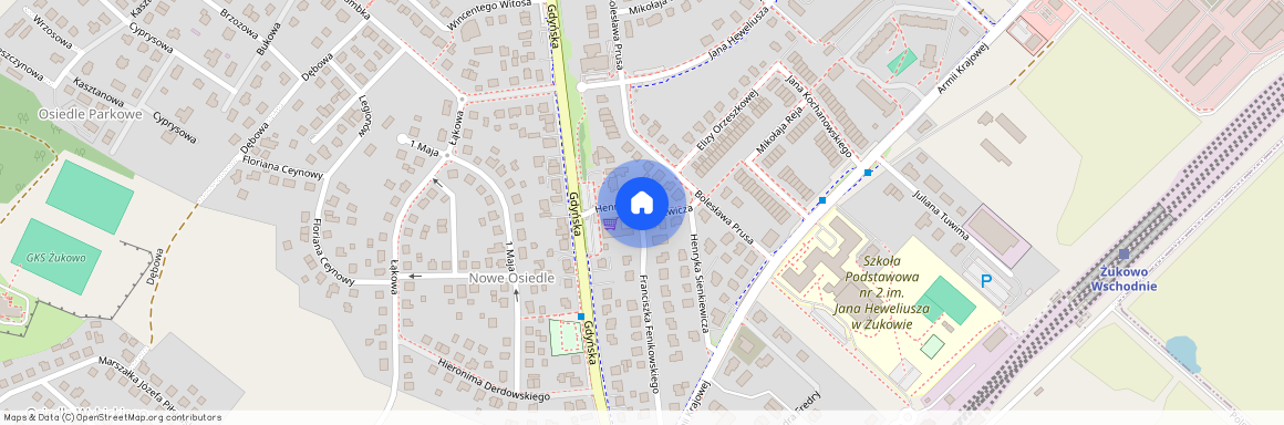 ul. Henryka Sienkiewicza, Żukowo - miasto, Żukowo, kartuski, pomorskie