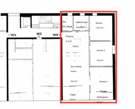 4.5 Zimmer, 95 m², 1. Stock - Foto 4