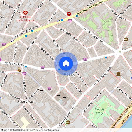 Rue Nicolo et Rue de Passy 75016 Paris (16e arrondissement)