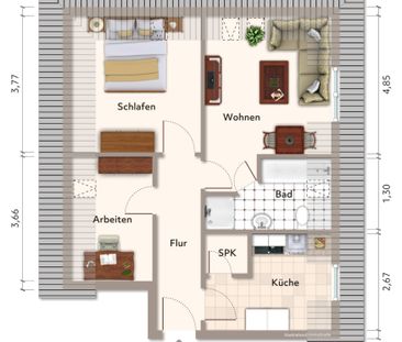 Gemütliche 3-Zimmer-Dachgeschoss-Wohnung in zentraler Lage! - Foto 6