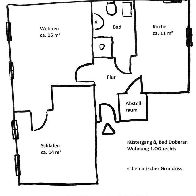 Bad Doberan - gepflegte 2-Raum-Wohnung Nähe Mollistraße - Photo 1