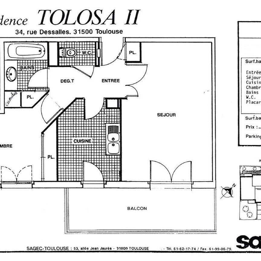 TOULOUSE / Location Appartement 2 Pièces 46 m² - Photo 2