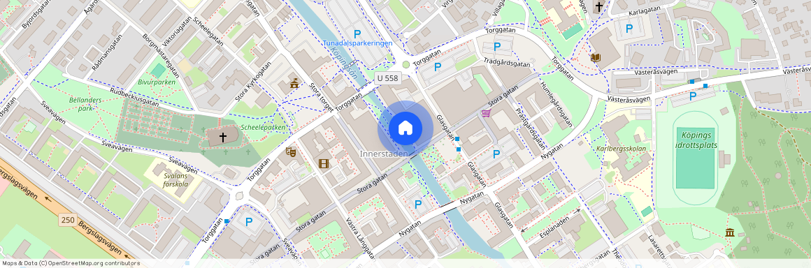Västra Åpromenaden, Köping