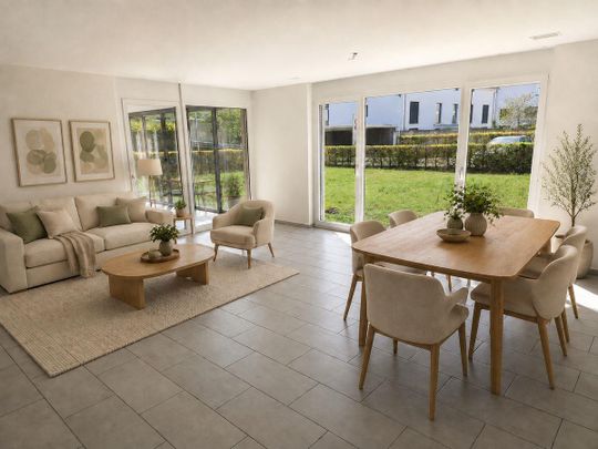 Exklusive 4.5-Zimmer-Gartenwohnung mit 400 m² Privatgarten in Aesch - Photo 1