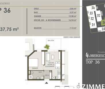 Traumhafte 2-Zimmer-Neubauwohnung mit herrlichem Balkon und bester ... - Foto 1